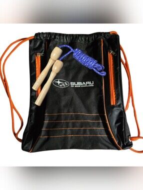 Subaru Of New England Bundle Black/ Orange Drawstring Bag + NEW SUBARU JUMP ROPE